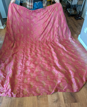 Banasata Pink Sarees Silk Embroidered Paley Saree 84 x 92 each 2 panels